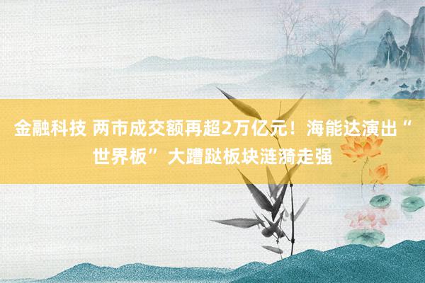 金融科技 两市成交额再超2万亿元！海能达演出“世界板” 大蹧跶板块涟漪走强