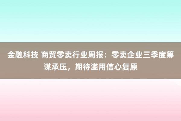 金融科技 商贸零卖行业周报：零卖企业三季度筹谋承压，期待滥用信心复原