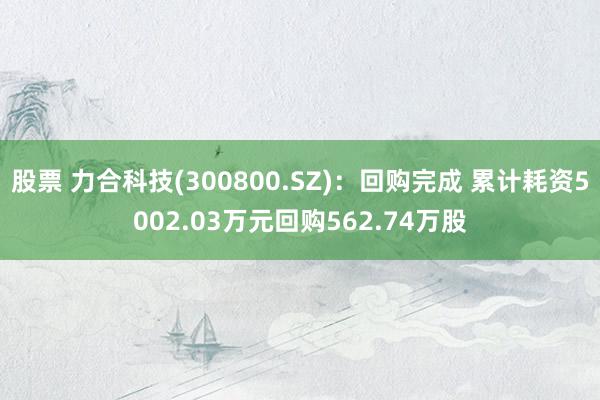 股票 力合科技(300800.SZ)：回购完成 累计耗资5002.03万元回购562.74万股