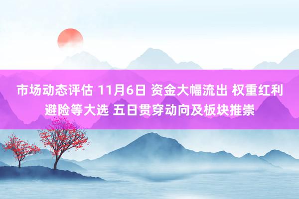 市场动态评估 11月6日 资金大幅流出 权重红利避险等大选 五日贯穿动向及板块推崇