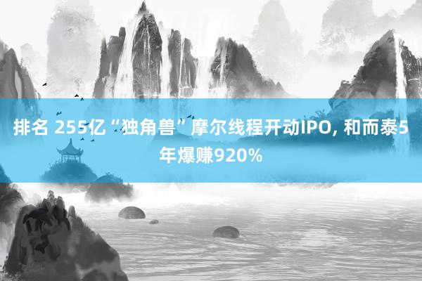 排名 255亿“独角兽”摩尔线程开动IPO, 和而泰5年爆赚920%