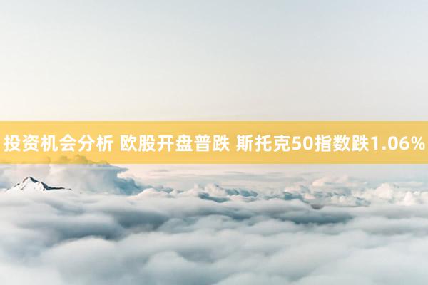 投资机会分析 欧股开盘普跌 斯托克50指数跌1.06%