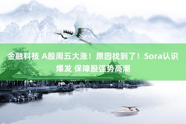 金融科技 A股周五大涨！原因找到了！Sora认识爆发 保障股强势高潮