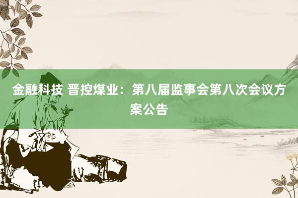 金融科技 晋控煤业：第八届监事会第八次会议方案公告