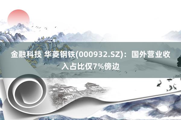 金融科技 华菱钢铁(000932.SZ)：国外营业收入占比仅7%傍边