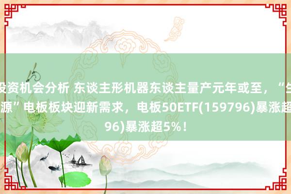 投资机会分析 东谈主形机器东谈主量产元年或至，“生命之源”电板板块迎新需求，电板50ETF(159796)暴涨超5%！