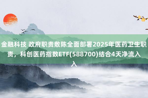 金融科技 政府职责敷陈全面部署2025年医药卫生职责，科创医药指数ETF(588700)结合4天净流入